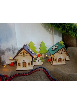Intra απο ξύλο plywood 3mm-4mm πάχος - Ξύλινο Σπίτι Χριστουγεννιάτικο Χωριό Δίασταση 40x50 cm Intraeaxys-e1gkyvdo