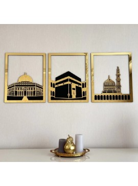Intra απο ξύλο plywood 3mm-4mm πάχος - Masjid Al Haram Masjid Al Aqsa Masjid Nabawi Ισλαμική Τέχνη τοίχου Δίασταση 30x30 cm Intraeaxys-eoxx2wxo