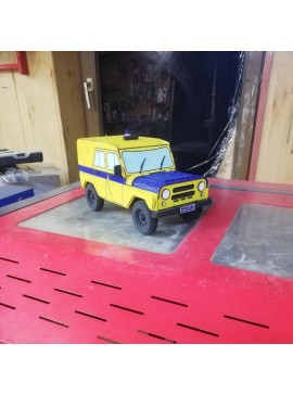 Intra απο ξύλο plywood 3mm-4mm πάχος - Θήκη για μπουκάλια κρασιού Jeep Δίασταση 30x30 cm Intraeaxys-67wlgz31