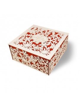 Intra απο ξύλο plywood 3mm-4mm πάχος - Snowflake Box Τετράγωνο Snowflake Χριστουγεννιάτικο κουτί δώρου Δίασταση 30x30 cm Intraeaxys-075yr60o