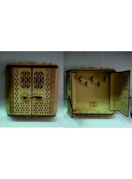 Intra απο ξύλο plywood 3mm-4mm πάχος - Ξύλινο Ντουλάπι Κλειδιών Με Γάντζους Επιτοίχιο Κουτί 3mm Δίασταση 30x30 cm Intraeaxys-eo4qm9y7