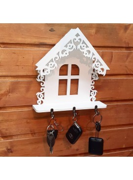 Intra απο ξύλο plywood 3mm-4mm πάχος - Διακοσμητική κλειδοθήκη με ράφι Δίασταση 30x30 cm Intraeaxys-ro6y5z37