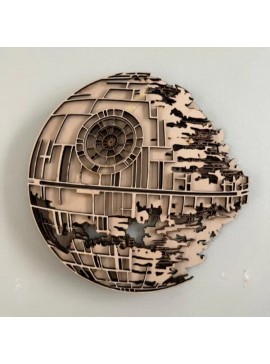 Intra απο ξύλο plywood 3mm-4mm πάχος - Death Star – Star Wars Layered Art Δίασταση 30x30 cm Intraeaxys-51rr96m1