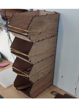 Intra απο ξύλο plywood 3mm-4mm πάχος - Κάδοι αποθήκευσης ανταλλακτικών χωρίς βίδες Linbin Δίασταση 30x30 cm Intraeaxys-pokmv3j1