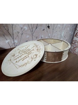 Intra απο ξύλο plywood 3mm-4mm πάχος - Στρογγυλή κοσμηματοθήκη Ξύλινο κουτί με θήκες Αρχείο DWG Δίασταση 30x30 cm Intraeaxys-078yr5mo