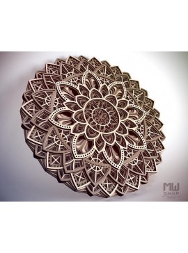 Intra απο ξύλο plywood 3mm-4mm πάχος - Διακοσμητική μάνταλα με κυκλικές στρώσεις Δίασταση 30x30 cm Intraeaxys-075ypxmo