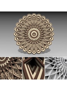 Intra απο ξύλο plywood 3mm-4mm πάχος - Πολυστρωματική 3D Mandala Δίασταση 30x30 cm Intraeaxys-ro6y4mq7