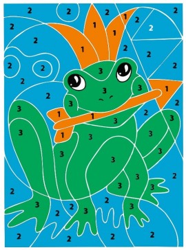 Intra απο ξύλο plywood 3mm-4mm πάχος - Frog Color By Number Puzzle για παιδιά Δίασταση 30x30 cm Intraeaxys-eoxly9xo