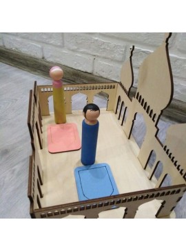Intra απο ξύλο plywood 3mm-4mm πάχος - Τζαμί Παιχνίδι Masjid Playhouse Μουσουλμανικά παιδιά μαθαίνουν προσευχή Salah Kids Ισλαμικό παιχνίδι Δίασταση 40x50 cm Intraeaxys-eo20wdl7