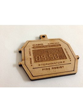Intra απο ξύλο plywood 3mm-4mm πάχος - Κρεμαστό κολιέ ρολόι Nerd Casio Δίασταση 30x30 cm Intraeaxys-m1dd6zl1