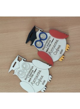 Intra απο ξύλο plywood 3mm-4mm πάχος - Μετάλλιο κουκουβάγιας Δίασταση 30x30 cm Intraeaxys-e1gk42mo