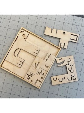 Intra απο ξύλο plywood 3mm-4mm πάχος - Παζλ με ζώα Δίασταση 30x30 cm Intraeaxys-joerdx67