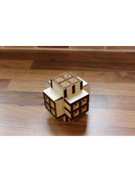 Intra απο ξύλο plywood 3mm-4mm πάχος - Παζλ Burr Tubular Box Δίασταση 30x30 cm Intraeaxys-voq2jzjo