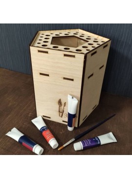 Intra απο ξύλο plywood 3mm-4mm πάχος - Paint Brush Holder Artist Brush Organizer Δίασταση 30x30 cm Intraeaxys-ro6yj037