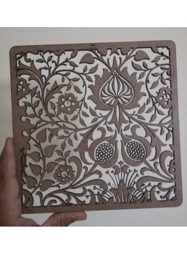 Intra απο ξύλο plywood 3mm-4mm πάχος - Floral μοτίβο σιλουέτας Δίασταση 30x30 cm Intraeaxys-voqdl4q1