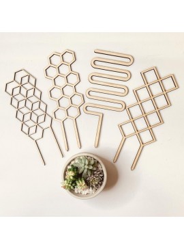 Intra απο ξύλο plywood 3mm-4mm πάχος - Boho Plant Trellis Stakes φυτών εσωτερικού χώρου Δίασταση 30x30 cm Intraeaxys-m1dgdze1