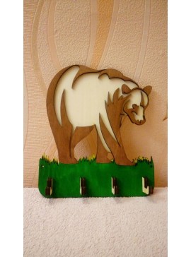 Intra απο ξύλο plywood 3mm-4mm πάχος - Κρεμάστρα Housekeeper Bear Δίασταση 40x50 cm Intraeaxys-67wl3k31