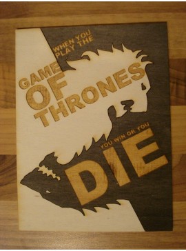 Intra απο ξύλο plywood 3mm-4mm πάχος - Αφίσα του Game Of Thrones Δίασταση 30x30 cm Intraeaxys-eo206m37