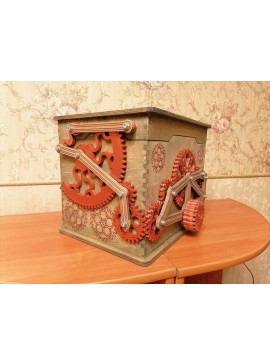 Intra απο ξύλο plywood 3mm-4mm πάχος - Safe Box Treasure 3D Ξύλινο παζλ Δίασταση 30x30 cm Intraeaxys-lopqepk7