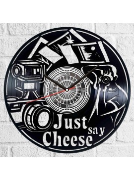 Intra απο ξύλο plywood 3mm-4mm πάχος - Just Say Cheese Vinyl Photography Clock Δίασταση 30x30 cm Intraeaxys-ro6y9e37