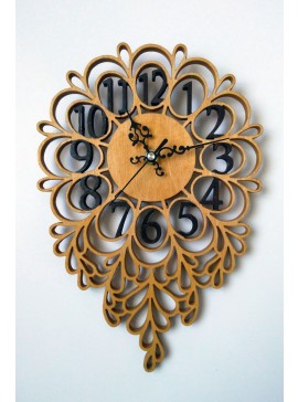 Intra απο ξύλο plywood 3mm-4mm πάχος - Διακοσμητικό Ξύλινο ρολόι τοίχου Δίασταση 30x30 cm Intraeaxys-yon04yx7