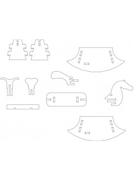 Intra απο ξύλο plywood 3mm-4mm πάχος - Παζλ Rocking Horse 2c Δίασταση 30x30 cm Intraeaxys-zo9wre1k