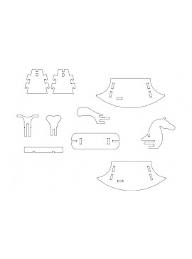 Intra απο ξύλο plywood 3mm-4mm πάχος - Παζλ Rocking Horse Δίασταση 30x30 cm Intraeaxys-r7v682od