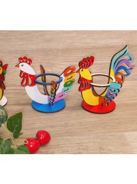 Intra απο ξύλο plywood 3mm-4mm πάχος - Πασχαλινά διακοσμητικά αυγοθήκης κόκορα Δίασταση 30x30 cm Intraeaxys-67wlwg81