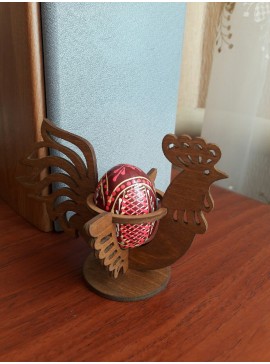 Intra απο ξύλο plywood 3mm-4mm πάχος - Πασχαλινή Αυγοθήκη Κοτόπουλου Στάση αυγών κόκορα κόκορα Δίασταση 30x30 cm Intraeaxys-voq23v6o