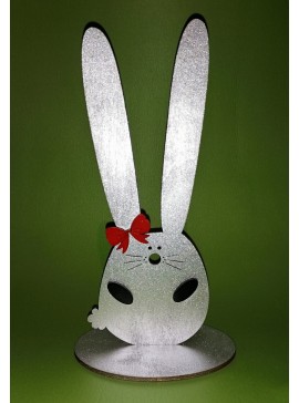 Intra απο ξύλο plywood 3mm-4mm πάχος - Βιτρίνα με κλιπ κεφαλής με βάση για λαγουδάκι Δίασταση 30x30 cm Intraeaxys-p7ymk3z7