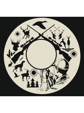 Intra απο ξύλο plywood 3mm-4mm πάχος - Ρολόι τοίχου Hunter Wild Animals Διακοσμητικό τοίχου κυνηγιού Δίασταση 30x30 cm Intraeaxys-d1lvjpgo