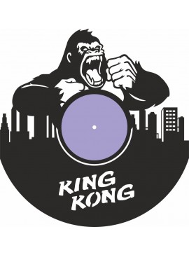 Intra απο ξύλο plywood 3mm-4mm πάχος - Ρολόι τοίχου King Kong Vinyl Record Δίασταση 30x30 cm Intraeaxys-pok3xxj7