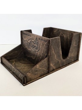 Intra απο ξύλο plywood 3mm-4mm πάχος - Θήκη χαρτοπετσέτας με θήκη για αλάτι & πιπέρι Οργανωτή αποθήκευσης για κουζίνα και τραπεζαρία Δίασταση 30x30 cm Intraeaxys-ro6y3mn7