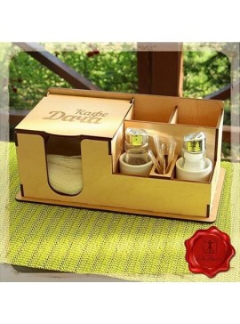 Intra απο ξύλο plywood 3mm-4mm πάχος - Θήκη τραπεζαρίας για χαρτοπετσέτα και μπαχαρικά Θήκη για οδοντογλυφίδες Δίασταση 30x30 cm Intraeaxys-m1d6ned7