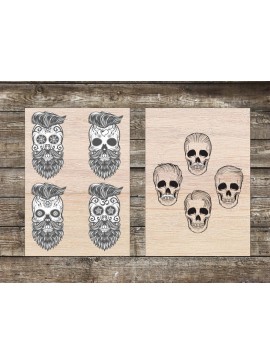 Intra απο ξύλο plywood 3mm-4mm πάχος - Χαρακτική με λέιζερ Sugar Skull Art Δίασταση 30x30 cm Intraeaxys-e1gkenvo
