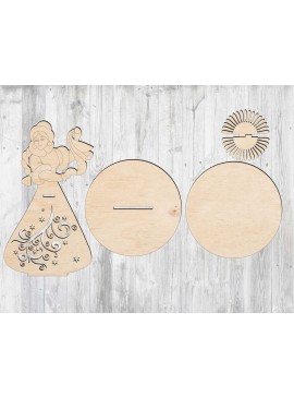 Intra απο ξύλο plywood 3mm-4mm πάχος - Θήκη χαρτοπετσέτας Snow Maiden Δίασταση 30x30 cm Intraeaxys-078yvr4o