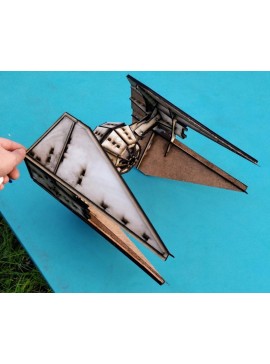 Intra απο ξύλο plywood 3mm-4mm πάχος - Τρισδιάστατο μοντέλο Tie Interceptor Δίασταση 30x30 cm Intraeaxys-m1d6j0x7