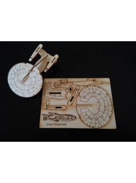 Σετ των 2 Intra απο ξύλο plywood 3mm-4mm πάχος - USS Enterprise Ornament Card Δίασταση 10x10 cm Intraeaxys-yone0l2o