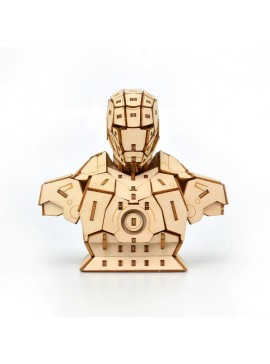 Intra απο ξύλο plywood 3mm-4mm πάχος - Iron Man 3D Ξύλινο παζλ Δίασταση 30x30 cm Intraeaxys-voq2veeo