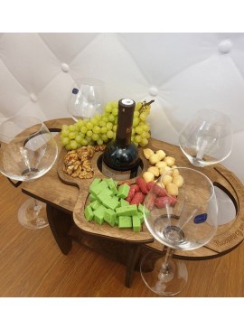 Intra απο ξύλο plywood 3mm-4mm πάχος - Τραπέζι κρασιού Γυάλινη θήκη για μπουκάλι κρασιού Δίασταση 30x30 cm Intraeaxys-r7vmwkk7