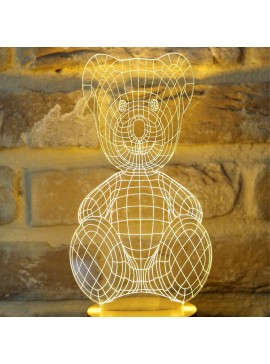 Intra απο ξύλο plywood 3mm-4mm πάχος - Teddy Bear 3D Night Light Δίασταση 30x30 cm Intraeaxys-yon0g5p7
