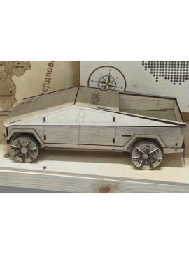 Intra απο ξύλο plywood 3mm-4mm πάχος - Tesla Cybertruck 3D παζλ Δίασταση 30x30 cm Intraeaxys-078yxwmo