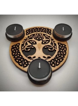 Intra απο ξύλο plywood 3mm-4mm πάχος - Κεριοφόρο Celtic Tree Of Life Δίασταση 30x30 cm Intraeaxys-075y4dpo
