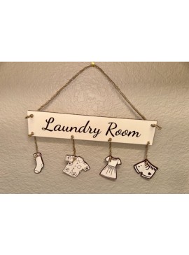 Intra απο ξύλο plywood 3mm-4mm πάχος - Σημάδι Laundry Room Δίασταση 30x30 cm Intraeaxys-zo98z0r1