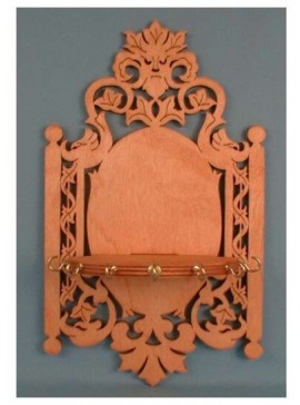 Intra απο ξύλο plywood 3mm-4mm πάχος - Διακοσμητικό ράφι τοίχου με κρεμάστρες Δίασταση 30x30 cm Intraeaxys-m1d629l7