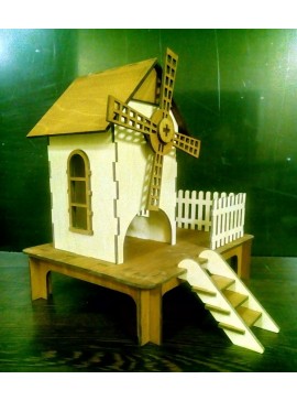 Intra απο ξύλο plywood 3mm-4mm πάχος - Δοχείο τσαγιού Windmill Tea House Δίασταση 40x50 cm Intraeaxys-yon0lwx7