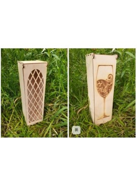 Intra απο ξύλο plywood 3mm-4mm πάχος - Διακοσμητικό κουτί κρασιού Δίασταση 30x30 cm Intraeaxys-ro6yl027