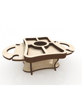 Intra απο ξύλο plywood 3mm-4mm πάχος - Θήκη για μπουκάλια και ποτήρια επιτραπέζιου κρασιού Δίασταση 30x30 cm Intraeaxys-m1d6npd7