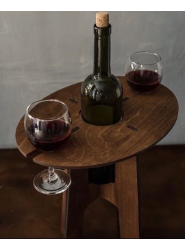 Intra απο ξύλο plywood 3mm-4mm πάχος - Μπουκάλι κρασιού και ποτηροθήκη χωράει 2 ποτήρια Δίασταση 30x30 cm Intraeaxys-joed5gd1