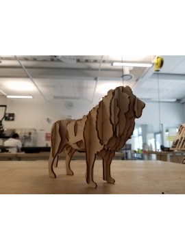 Intra απο ξύλο plywood 3mm-4mm πάχος - Lion 3D παζλ Δίασταση 30x30 cm Intraeaxys-6o3y6gj7